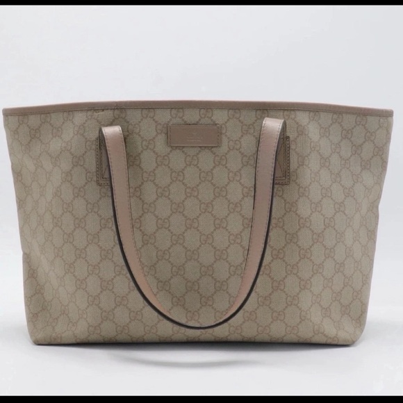 Gucci Handbags - Gucci Beige Monogram Tote Bag